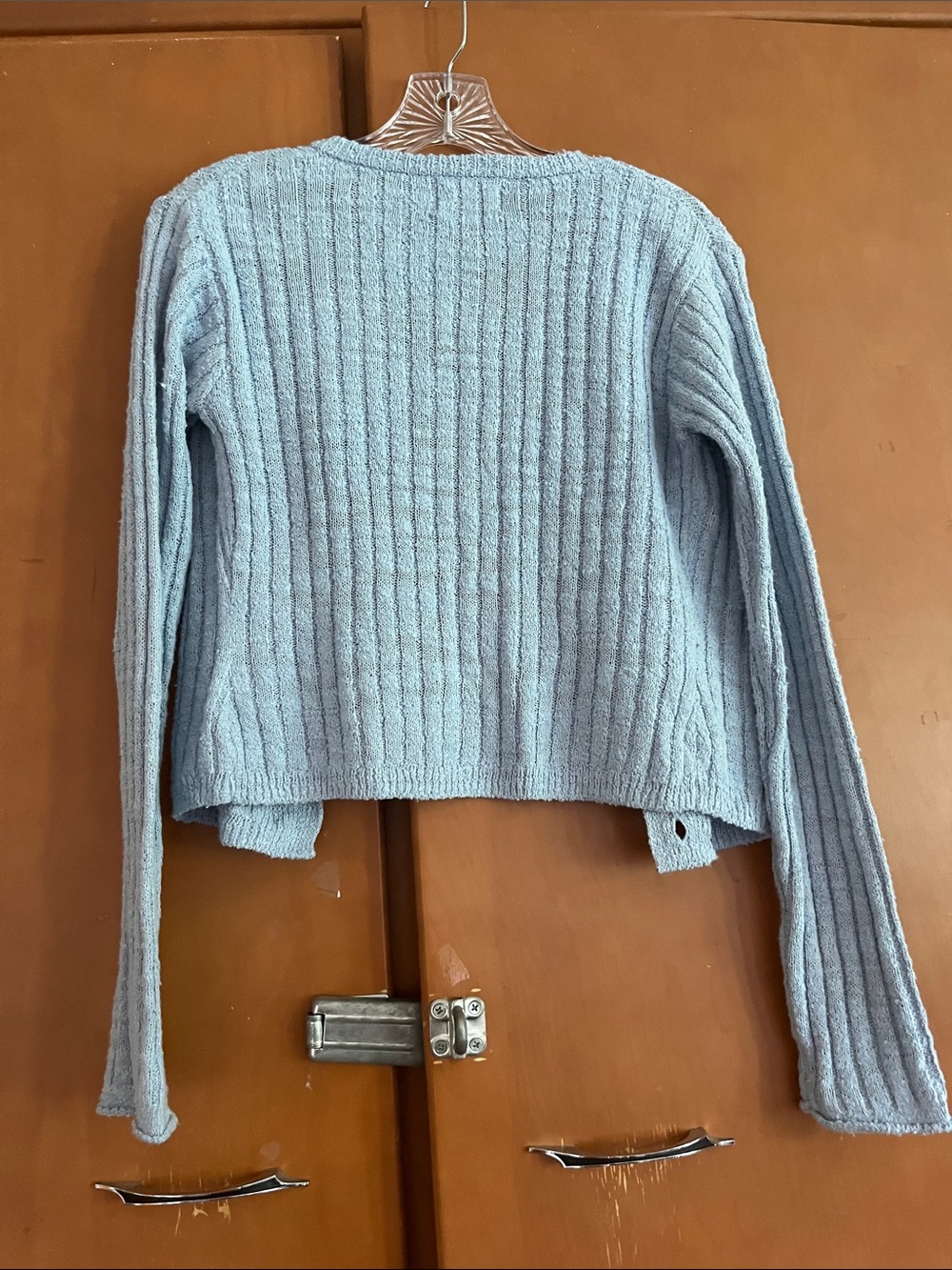 Universal Thread Light Blue Ribbed Button-Front Cardigan - Picture 2 of 3